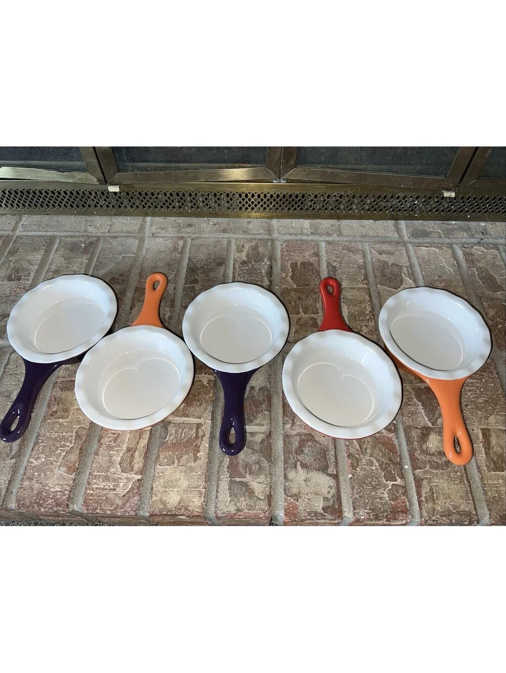 Set Of 5 Small Stoneware 5” Skillets